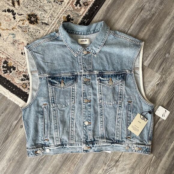 Agolde Charli Vest Light Denim - Picture 2 of 7